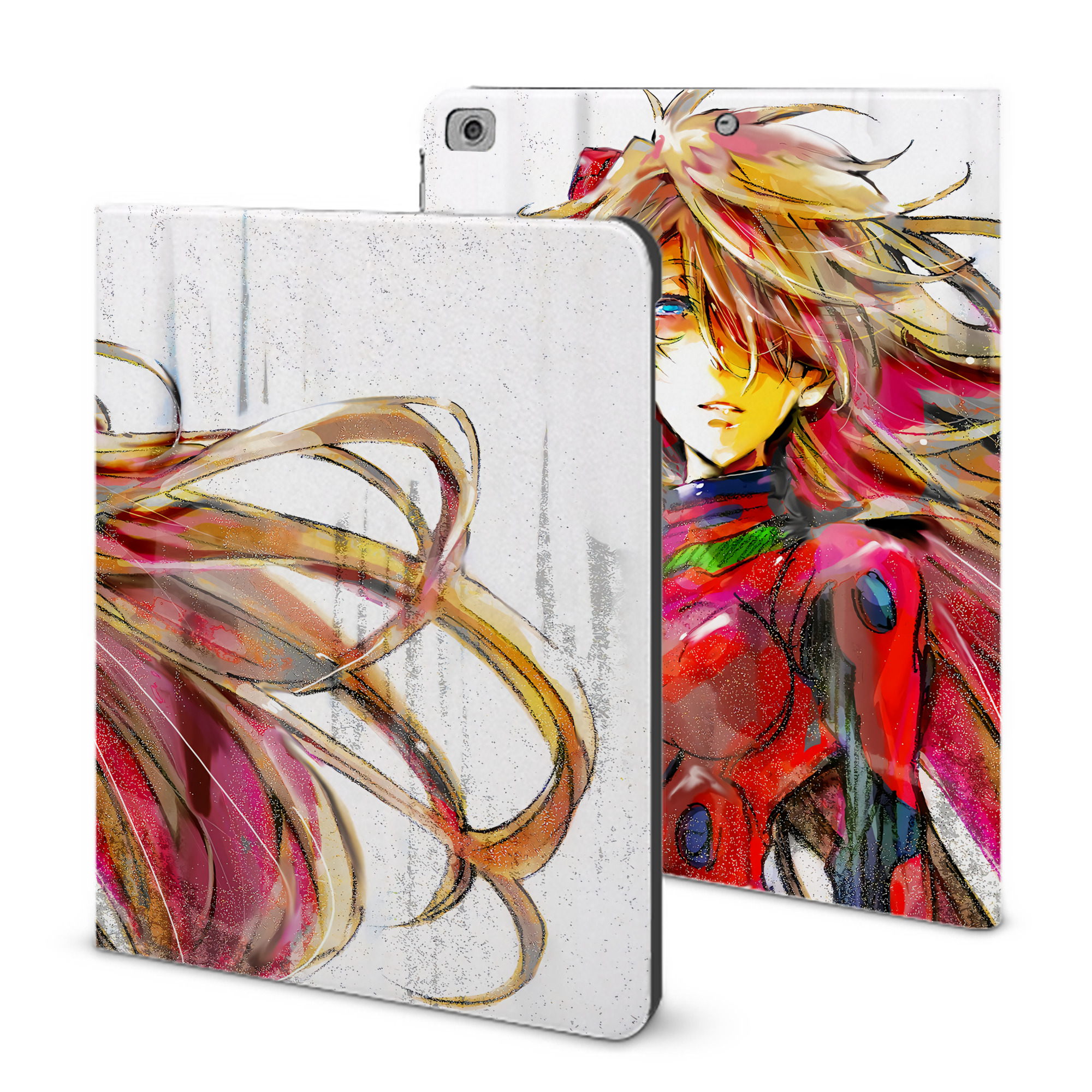 （画像用） EVA 新世紀エヴァンゲリオン IPad ケース ブック型 PUレザー TPU 耐衝撃 軽量 薄型 ペン収納なし 全面保護 IPad 各モデル対応